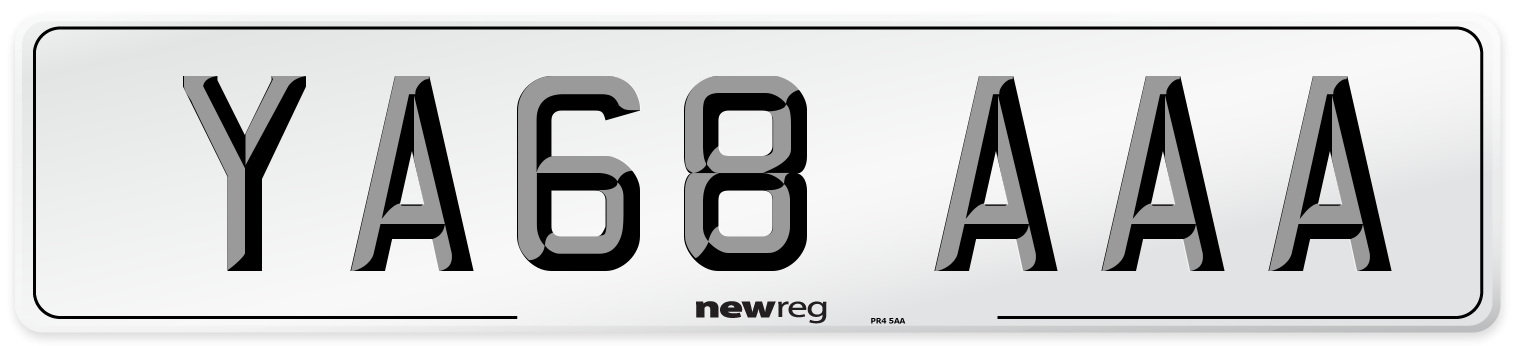 YA68 AAA Number Plate from New Reg